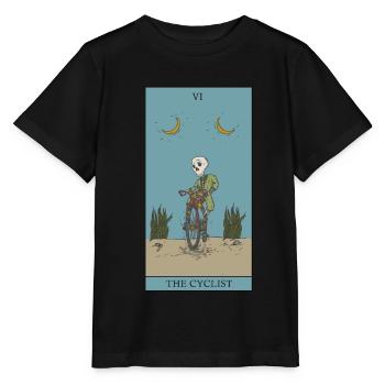 Vélo cycliste Tarot carte symbole de protection - T-shirt bio MINI CREATOR Stanley/Stella Enfant - noir - Devant - Mikhail (115cm)