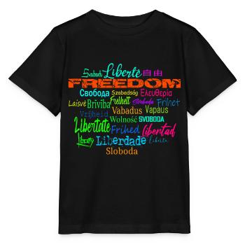 Liberté Paix Démocratie - Politique de l’Etat - T-shirt bio MINI CREATOR Stanley/Stella Enfant - noir - Devant - Mikhail (115cm)