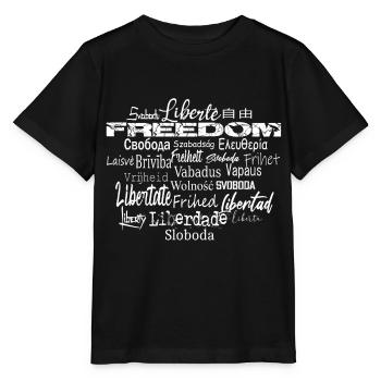 Liberté Paix Démocratie - Politique de l’Etat - T-shirt bio MINI CREATOR Stanley/Stella Enfant - noir - Devant - Mikhail (115cm)