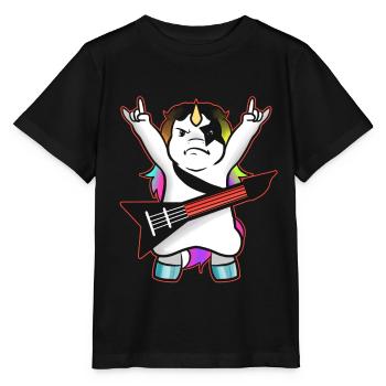 Guitare De la Licorne black metal - T-shirt bio MINI CREATOR Stanley/Stella Enfant - noir - Devant - Mikhail (115cm)
