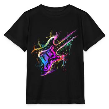 Bunte Musiker Bass E-Gitarre - Stanley/Stella Kinder T-Shirt MINI CREATOR  - Schwarz - Vorne - Mikhail (115cm)