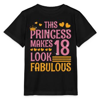 18.Anniversaire Reine 18 ans Dix-huit ans - T-shirt bio MINI CREATOR Stanley/Stella Enfant - noir - Devant - Mikhail (115cm)