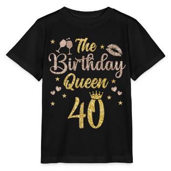 40th birthday Queen 40 years forty - Stanley/Stella MINI CREATOR Kids’ T-Shirt - black - Front - Mikhail (115cm)