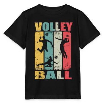 Retro Volleyball Beach Volleyball Volleyballer - Stanley/Stella Kinder T-Shirt MINI CREATOR  - Schwarz - Vorne - Mikhail (115cm)