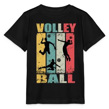 Retro Volleyball Beach Volleyball Volleyballer - Stanley/Stella Kinder T-Shirt MINI CREATOR  - Schwarz - Vorne - Mikhail (115cm)