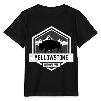 Yellowstone National Park Bison - Stanley/Stella MINI CREATOR Kids’ T-Shirt - black - Front - Mikhail (115cm)