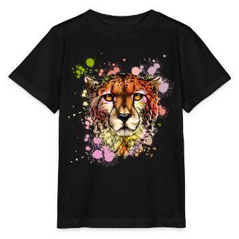 Guépard Protection de la nature Protection de la nature - T-shirt bio MINI CREATOR Stanley/Stella Enfant - noir - Devant - Mikhail (115cm)