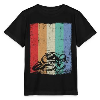 Motorrad Biker Motorradfahrer vintage retro - Stanley/Stella Kinder T-Shirt MINI CREATOR  - Schwarz - Vorne - Mikhail (115cm)