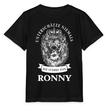 Ronny Geschenk Name Löwe - Stanley/Stella Kinder T-Shirt MINI CREATOR  - Schwarz - Vorne - Mikhail (115cm)