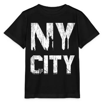 NY City New York - Stanley/Stella Kinder T-Shirt MINI CREATOR  - Schwarz - Vorne - Mikhail (115cm)