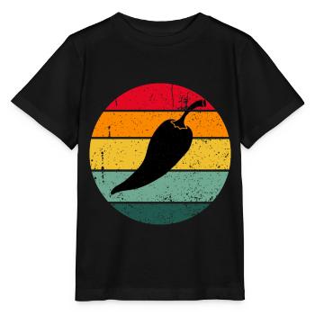 Vintage Retro Chilli Piment cadeau Piment - T-shirt bio MINI CREATOR Stanley/Stella Enfant - noir - Devant - Mikhail (115cm)