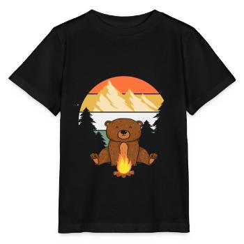Bär Geschenk Wildnis Grizzly Kinder Tier Bear - Stanley/Stella Kinder T-Shirt MINI CREATOR  - Schwarz - Vorne - Mikhail (115cm)