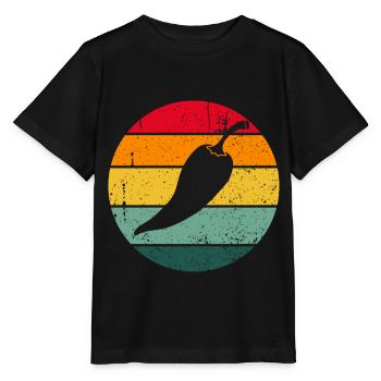 Vintage Retro Chilli Piment cadeau Piment - T-shirt bio MINI CREATOR Stanley/Stella Enfant - noir - Devant - Mikhail (115cm)