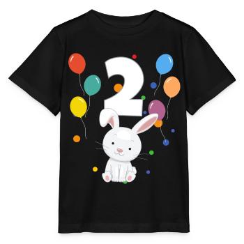 2e anniversaire anniversaire d’enfant 2 ans lapin - T-shirt bio MINI CREATOR Stanley/Stella Enfant - noir - Devant - Mikhail (115cm)