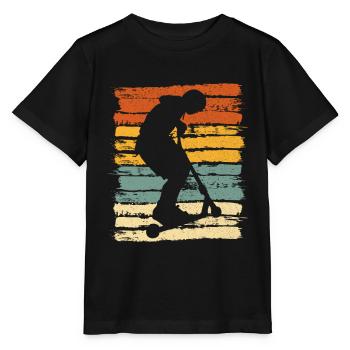 Scooter scooter pliante - T-shirt bio MINI CREATOR Stanley/Stella Enfant - noir - Devant - Mikhail (115cm)