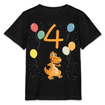 4th birthday children's birthday 4 years - Stanley/Stella MINI CREATOR Kids’ T-Shirt - black - Front - Mikhail (115cm)