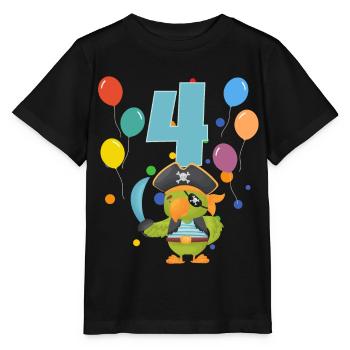 4 anniversaire anniversaire d’enfant 4 ans perroquet - T-shirt bio MINI CREATOR Stanley/Stella Enfant - noir - Devant - Mikhail (115cm)
