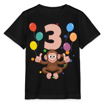 3e anniversaire anniversaire d’enfant 3 ans singe - T-shirt bio MINI CREATOR Stanley/Stella Enfant - noir - Devant - Mikhail (115cm)
