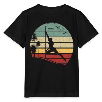 Sunset Pole Dance Pole Dancing Retro Pole Dance - Stanley/Stella Kinder T-Shirt MINI CREATOR  - Schwarz - Vorne - Mikhail (115cm)