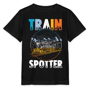 Eisenbahn Bahnhof Zug Train Spotter - Stanley/Stella Kinder T-Shirt MINI CREATOR  - Schwarz - Vorne - Mikhail (115cm)