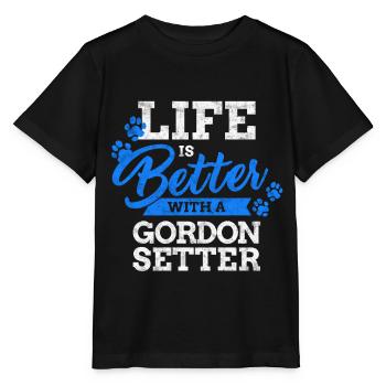 Vivre avec Gordon Setter chien guide britannique - T-shirt bio MINI CREATOR Stanley/Stella Enfant - noir - Devant - Mikhail (115cm)