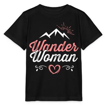 Wander Woman Berge Wanderer Wandern Geschenk Frau - Stanley/Stella Kinder T-Shirt MINI CREATOR  - Schwarz - Vorne - Mikhail (115cm)
