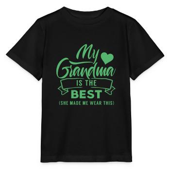 Ma grand-mère est la meilleure grand-mère grand-mère - T-shirt bio MINI CREATOR Stanley/Stella Enfant - noir - Devant - Mikhail (115cm)