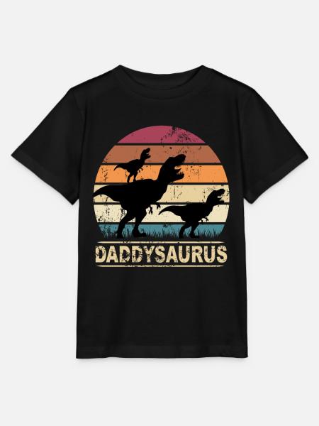 Daddysaurus Dinosaurier Kinder Dino Geschenkidee - Stanley/Stella T-shirt MINI CREATOR til børn - sort