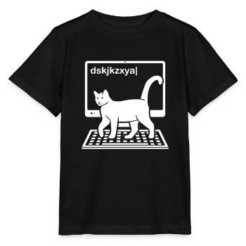 Katzenmama Katze Katzenliebhaber PC Tastatur - Stanley/Stella Kinder T-Shirt MINI CREATOR  - Schwarz - Vorne - Mikhail (115cm)