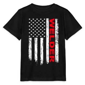 WIG Schweißer Amerika Flagge - Stanley/Stella Kinder T-Shirt MINI CREATOR  - Schwarz - Vorne - Mikhail (115cm)