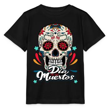 Zucker Schädel Dia de los Muertos Geschenk - Stanley/Stella Kinder T-Shirt MINI CREATOR  - Schwarz - Vorne - Mikhail (115cm)