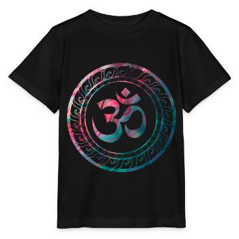 Om Ohm Aum Buddhism Symbole Yoga Sanskrit - T-shirt bio MINI CREATOR Stanley/Stella Enfant - noir - Devant - Mikhail (115cm)