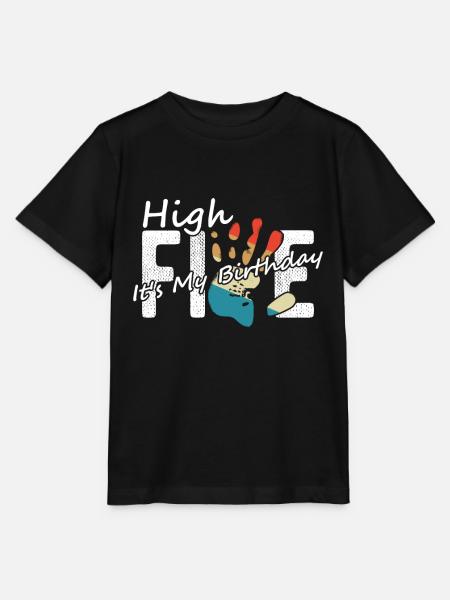Hi Five Birthday Hi 5 Jahre Geburtstag Geschenk - Stanley/Stella Kinder T-Shirt MINI CREATOR  - Schwarz