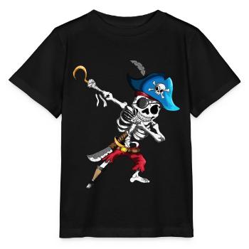 Dabbing Piraten Skelett Augenklappe Piratenschiff - Stanley/Stella Kinder T-Shirt MINI CREATOR  - Schwarz - Vorne - Mikhail (115cm)