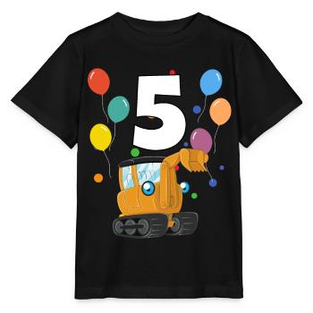 5 anniversaire anniversaire d’enfant 5 ans pelle - T-shirt bio MINI CREATOR Stanley/Stella Enfant - noir - Devant - Mikhail (115cm)