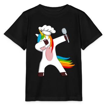 Cook Cook Hobby Chef Dabbing Unicorn Spoon - Stanley/Stella MINI CREATOR Kids’ T-Shirt - black - Front - Mikhail (115cm)