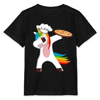 Pizza pizza pizzeria Pizza Einhorn Avec pizza - T-shirt bio MINI CREATOR Stanley/Stella Enfant - noir - Devant - Mikhail (115cm)