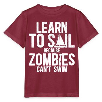 Sailing Sailboat Learn To Sail - Stanley/Stella MINI CREATOR Kids’ T-Shirt - burgundy - Front - Kain (125cm)