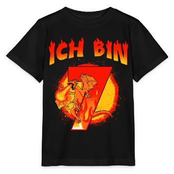 7 Geburtstag Junge 7 Jahre alt Drache - Stanley/Stella Kinder T-Shirt MINI CREATOR  - Schwarz - Vorne - Mikhail (115cm)