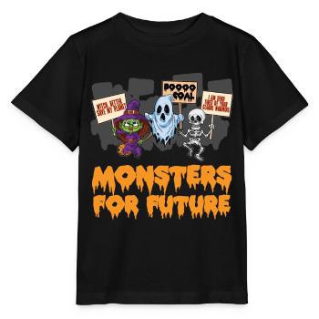 Monster for future climate activist Halloween - Stanley/Stella MINI CREATOR Kids’ T-Shirt - black - Front - Mikhail (115cm)