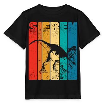 Retro Seven 7 years 7 . Birthday Barynox - Stanley/Stella MINI CREATOR Kids’ T-Shirt - black - Front - Mikhail (115cm)