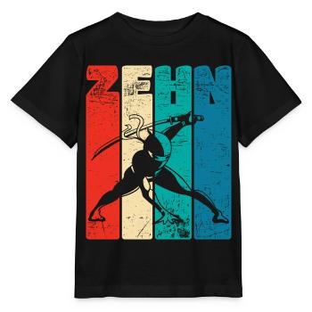 Retro Ten 10 years 10 . Birthday Ninja - Stanley/Stella MINI CREATOR Kids’ T-Shirt - black - Front - Mikhail (115cm)