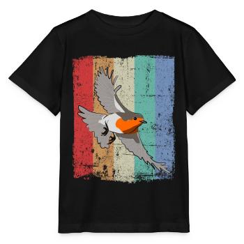 Observation des oiseaux Oiseaux Observation des oiseaux Oiseaux - T-shirt bio MINI CREATOR Stanley/Stella Enfant - noir - Devant - Mikhail (115cm)