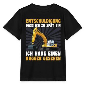 Entschuldigung ich habe einen Bagger gesehen - Stanley/Stella Kinder T-Shirt MINI CREATOR  - Schwarz - Vorne - Mikhail (115cm)
