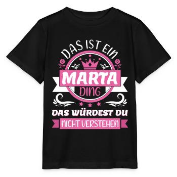 Marta Name Vorname Namenstag Namensgeschenk - Stanley/Stella Kinder T-Shirt MINI CREATOR  - Schwarz - Vorne - Mikhail (115cm)
