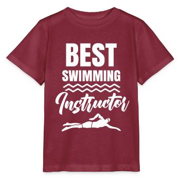 Meilleur instructeur de natation Cours de natation Entraîneur de natation - T-shirt bio MINI CREATOR Stanley/Stella Enfant - bordeaux - Devant - Kain (125cm)