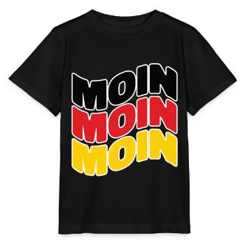 Moin Deutschland Hamburg Deutschlandflagge Moin - Stanley/Stella Kinder T-Shirt MINI CREATOR  - Schwarz - Vorne - Mikhail (115cm)