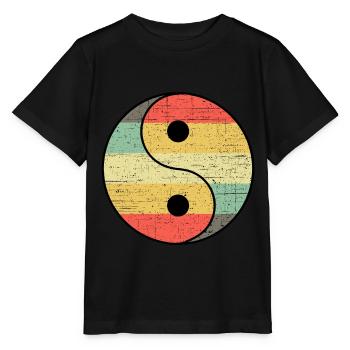Yin yang vintage - T-shirt bio MINI CREATOR Stanley/Stella Enfant - noir - Devant - Mikhail (115cm)