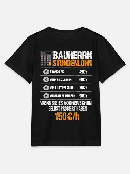 Bauherr Stundenlohn - Stanley/Stella Kinder T-Shirt MINI CREATOR  - Schwarz