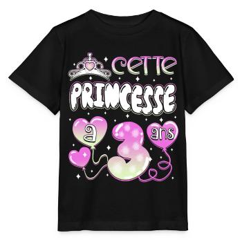 Anniv 3 Anniversaire Couronne Fille 3 Ans - T-shirt bio MINI CREATOR Stanley/Stella Enfant - noir - Devant - Mikhail (115cm)